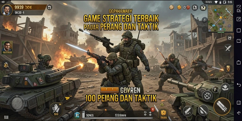Screenshot menampilkan pertempuran intens di dalam game Strategy 9939.