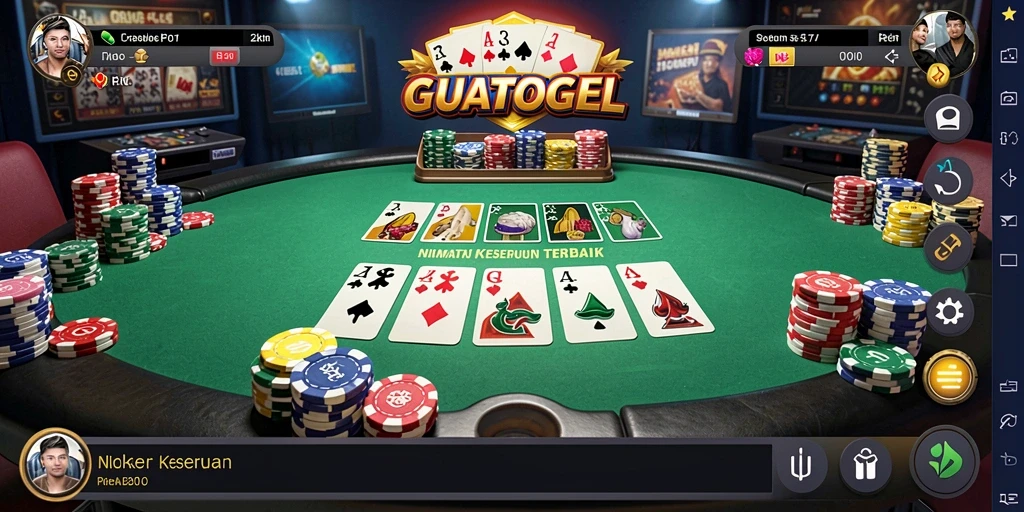 Tangkapan layar utama GUATOGEL menampilkan aksi poker yang seru dan menarik.
