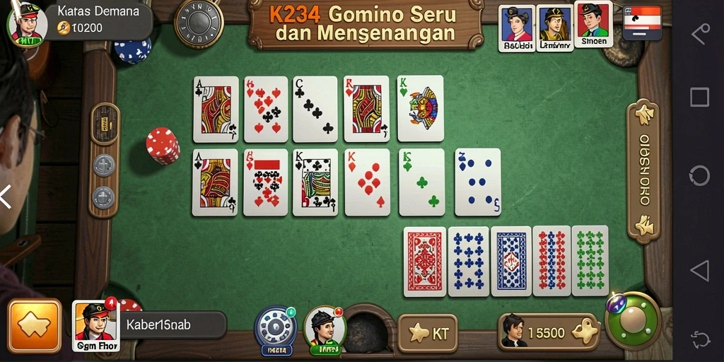 Screenshot gameplay K234 yang menunjukkan serunya bermain Domino.