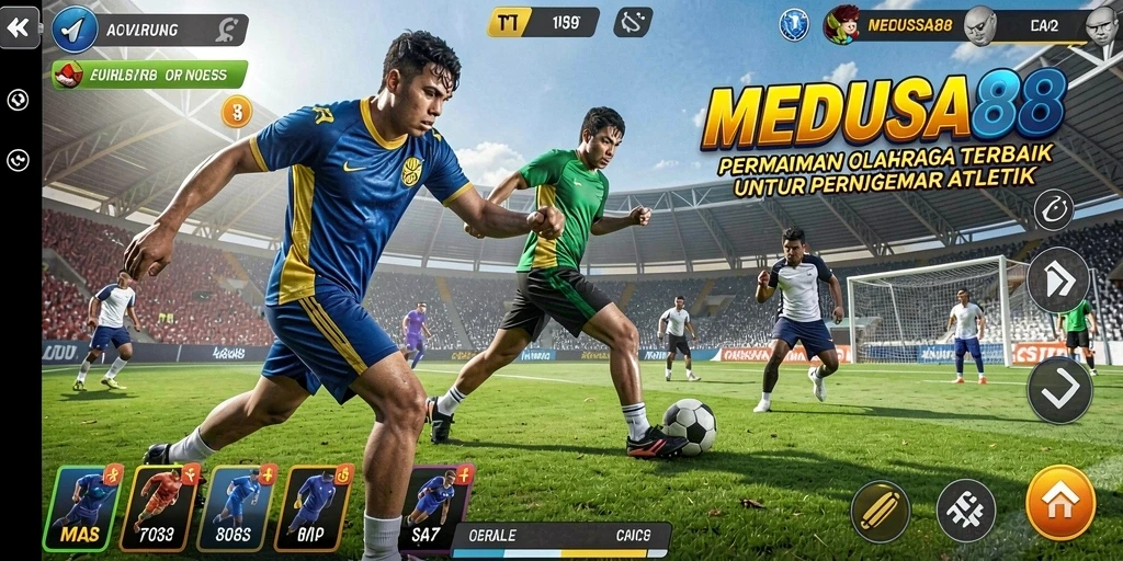 Tampilan gameplay menarik dari MEDUSA88 yang menampilkan keahlian atlet.