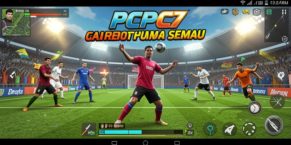 Tampilan gameplay menarik dari PCPC7 dengan aksi olahraga dinamis.