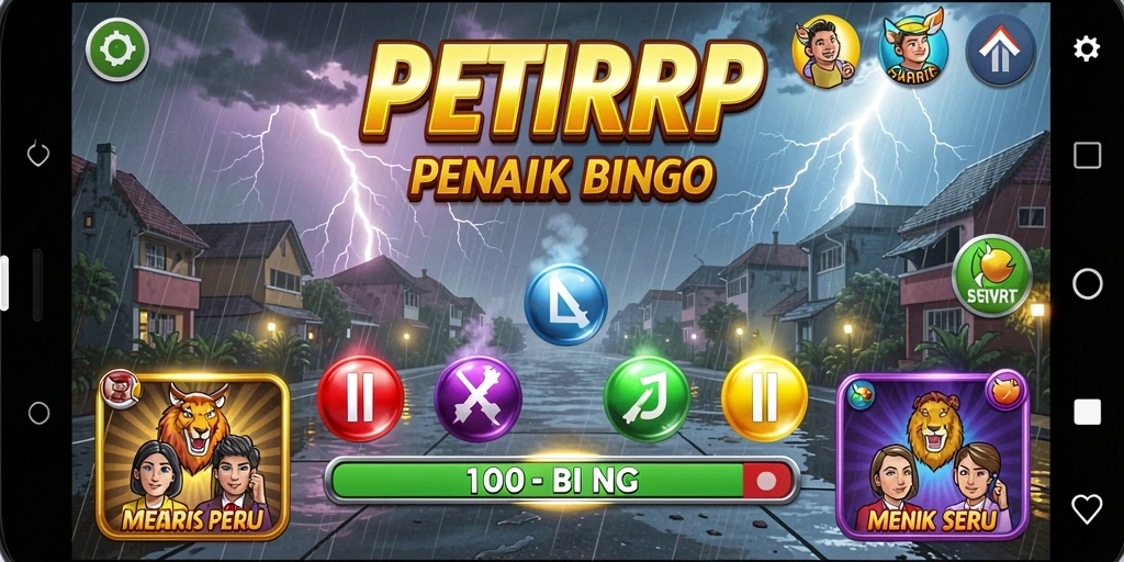 Screenshot permainan PETIRRP menunjukkan pengguna menikmati Bingo dengan visual yang menarik.