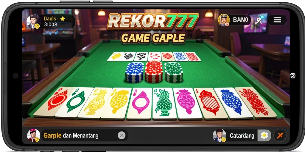 Tampilan gameplay seru dalam REKOR777 saat bermain Gaple.