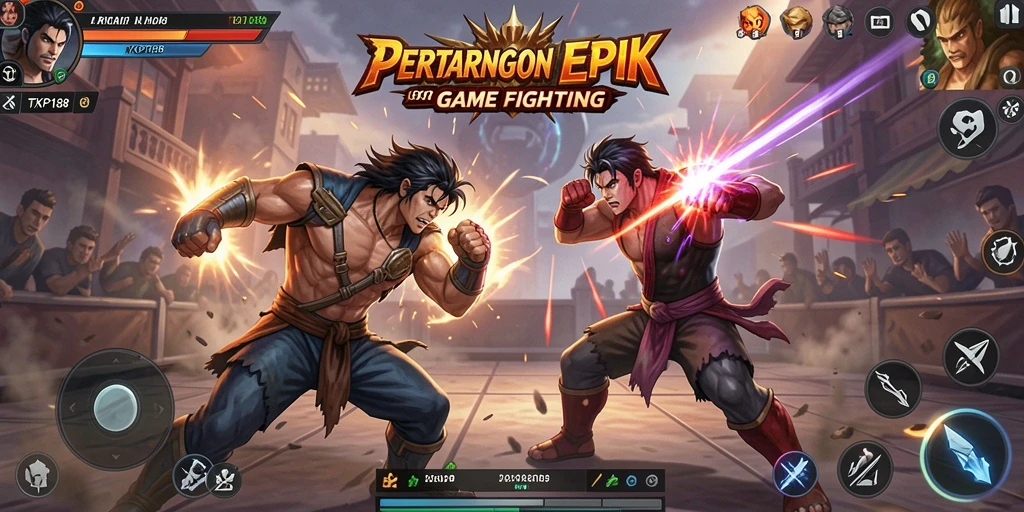 Screenshot TKP188 menunjukkan aksi pertarungan yang intens dan karakter unik.